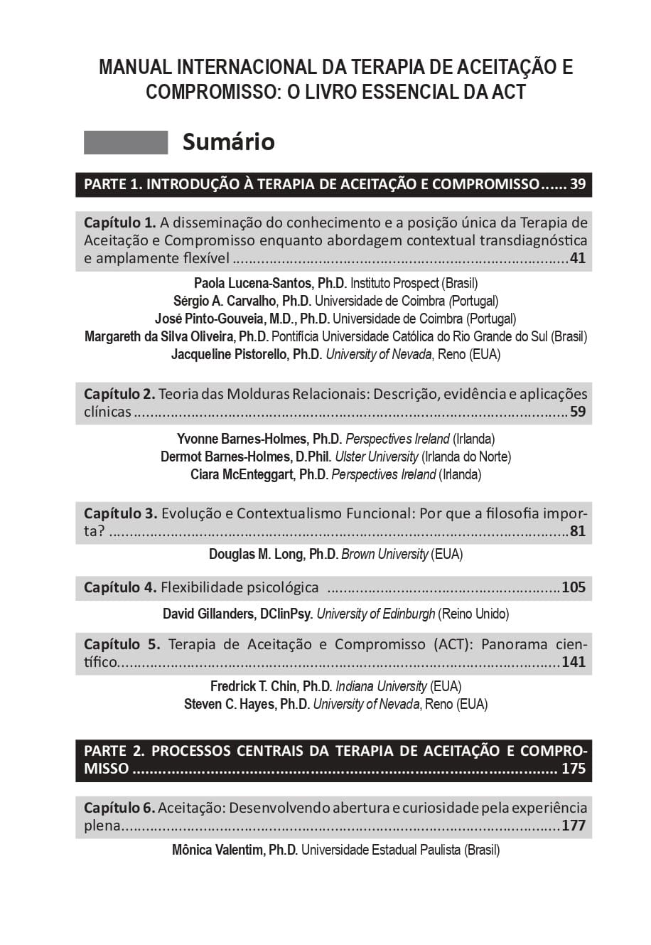 Manual Internacional de Terapia de Aceitação e Compromisso - Imagem 4
