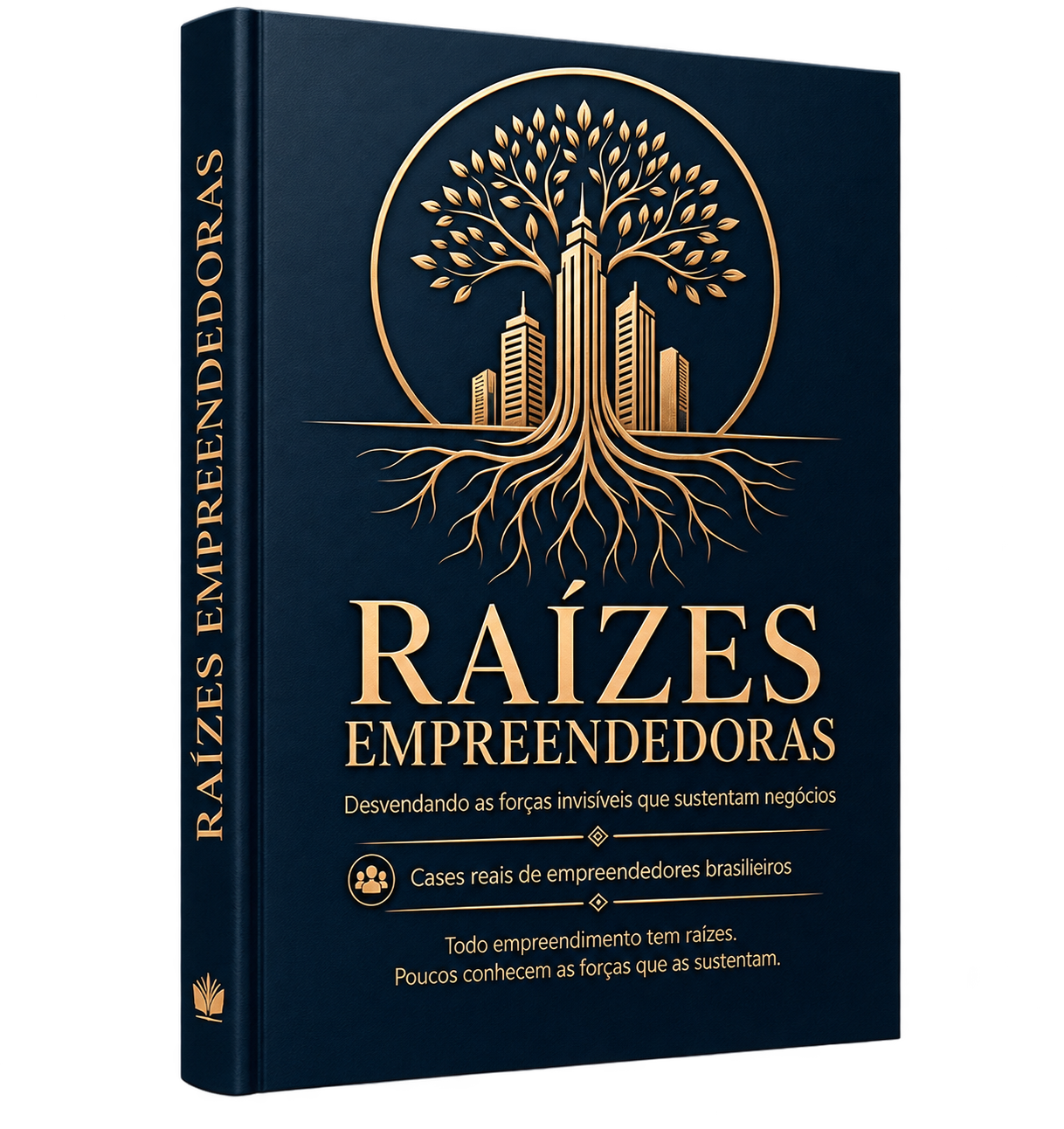 Mockup do livro Raízes Empreendedoras - Coleção Verbos Empreendedores